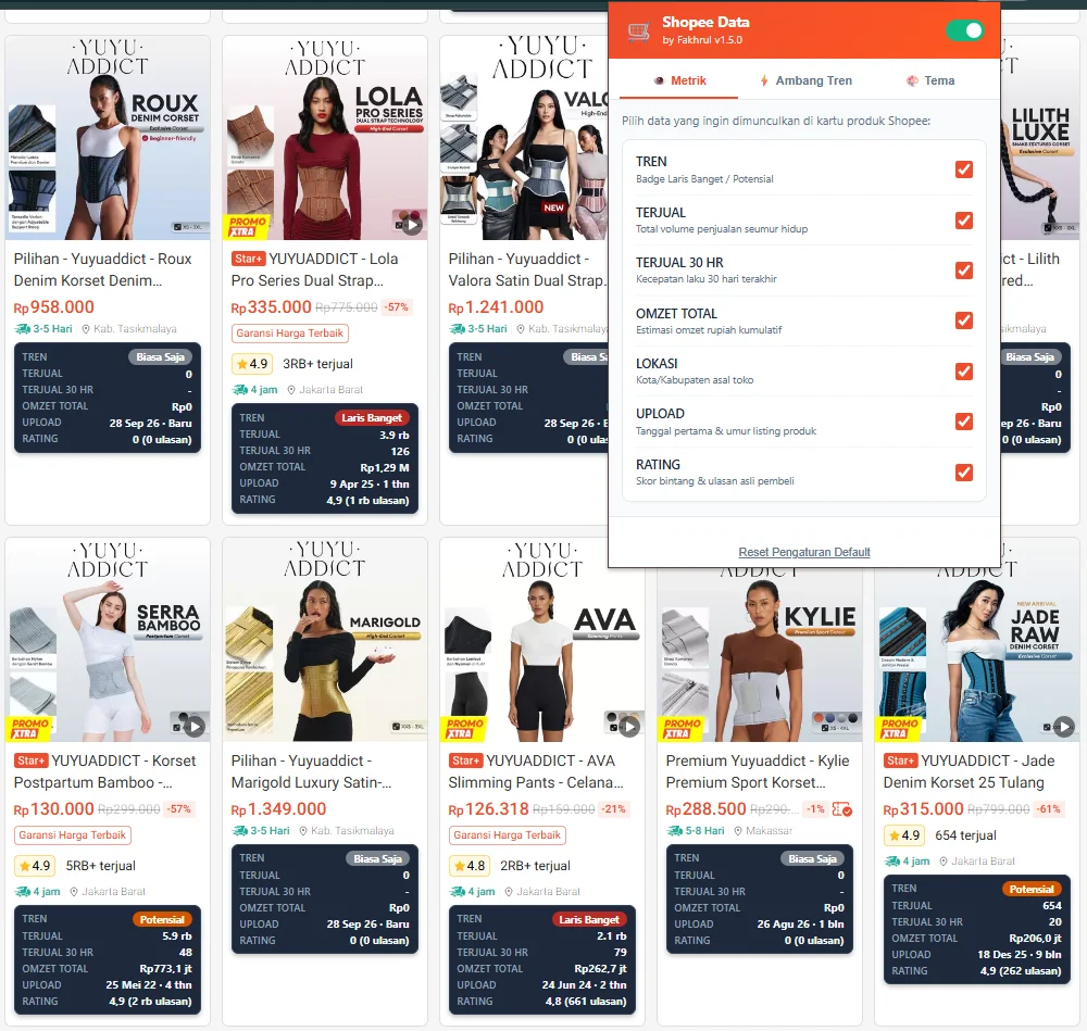 Shopee Market Spy: Ekstensi Riset Pasar & Intelijen Kompetitor